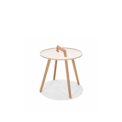 Nassau 50cm Round Side Table Coral Sand White