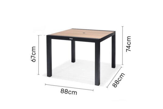 LifestyleGarden Panama Dark - Square Table (Dimensions)