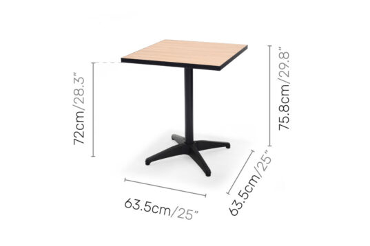 LifestyleGarden Panama Dark - Square Table (Dimensions)