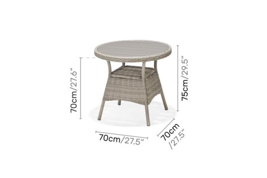 LifestyleGarden Aruba - Round Table (Dimensions)