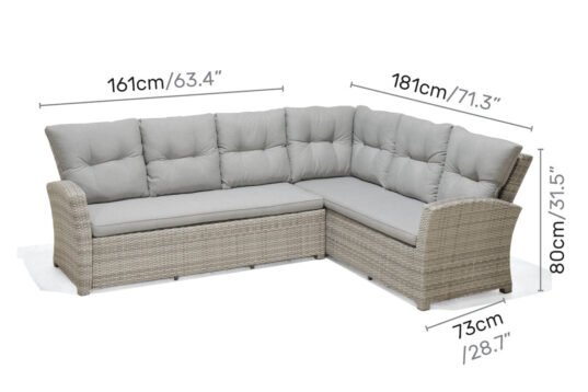 LifestyleGarden Aruba - Sofa (dimensions)