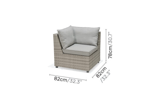 LifestyleGarden Aruba - Corner Chair (Dimensions)