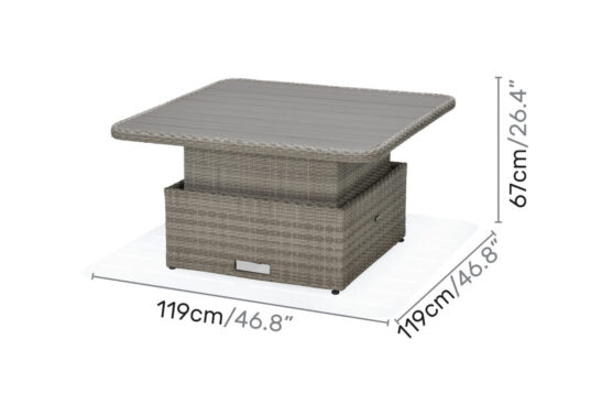 LifestyleGarden Aruba - Square Table (Dimensions)