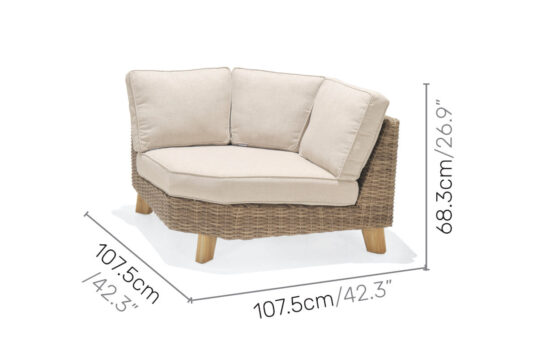 LifestyleGarden Bahamas - Deluxe Sofa - Corner (Dimensions)