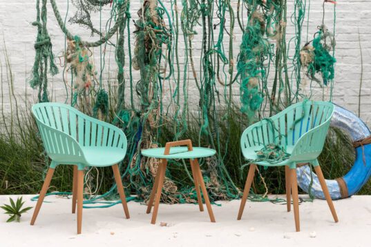 LifestyleGarden Nassau - Side Table (Mint Green) with Carver Chairs