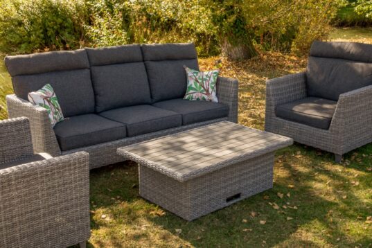 LifestyleGarden Bermuda Dark - High Back Sofa Set