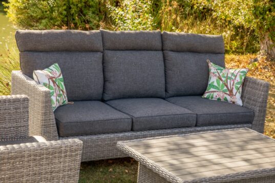 LifestyleGarden Bermuda Dark - High Back 3 Seater Sofa