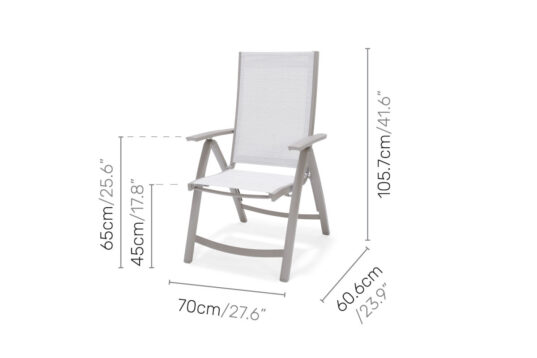 LifestyleGarden Morella - Multi Position Chair (Dimensions)