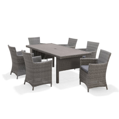 LifestyleGarden Bermuda Dark - 6 Seater Rectangular Dining Set