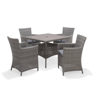 LifestyleGarden Bermuda Dark - 4 Seater Square Dining Set