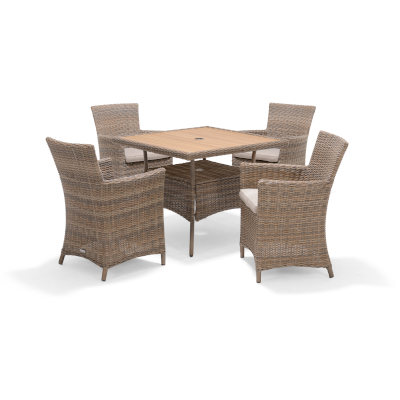 LifestyleGarden Bermuda Light - 4 Seater Square Dining Set