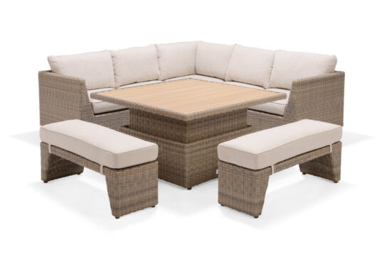 LifestyleGarden Bermuda Light - Corner Sofa Set & Bench