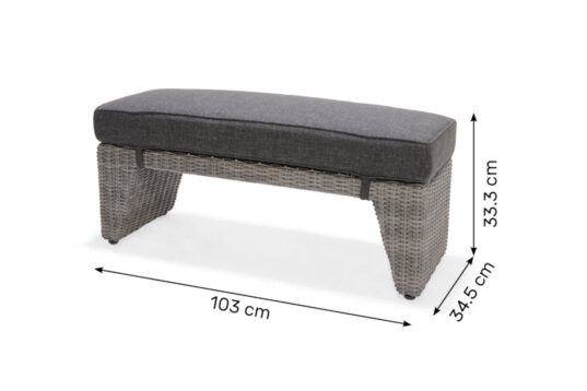 LifestyleGarden Bermuda Dark - Picnic Bench (Dimensions)