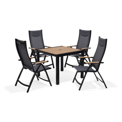 LifestyleGarden Panama Dark - Square Multi Position Dining Set