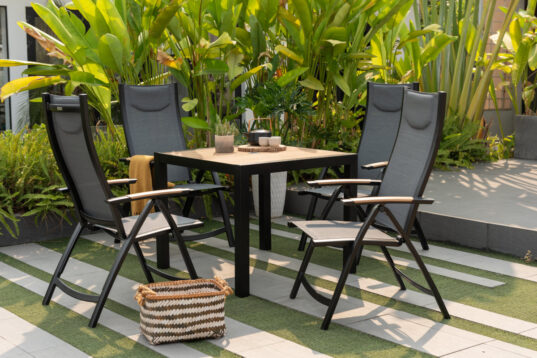 LifestyleGarden Panama Dark - Square Multi Position Dining Set