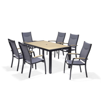 LifestyleGarden Panama Dark - 6 Seater Rectangular Dining Set